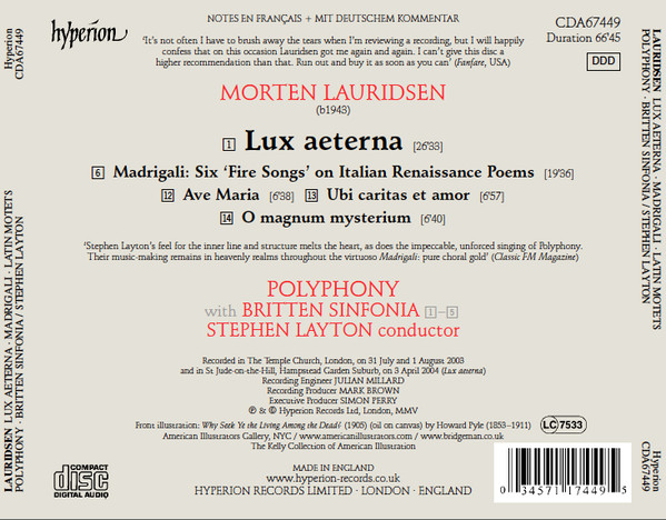 Morten Lauridsen - Polyphony, Britten Sinfonia, Stephen Layton-1
