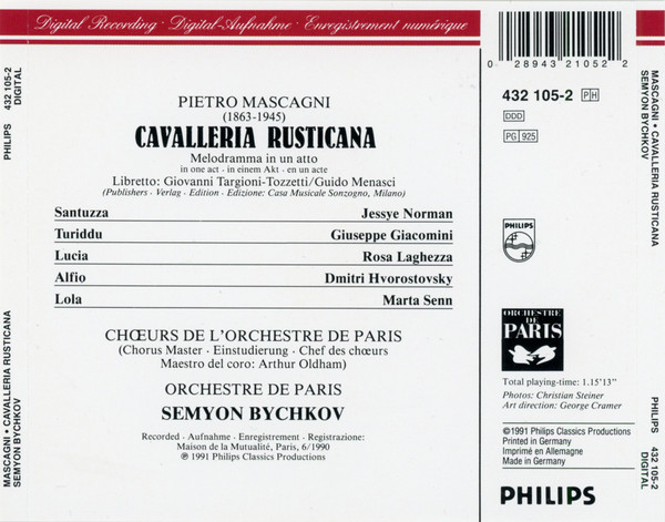 Mascagni*, Jessye Norman, Giuseppe Giacomini, Dmitri Hvorostovsky, Orchestre De Paris, Semyon Bychkov-2