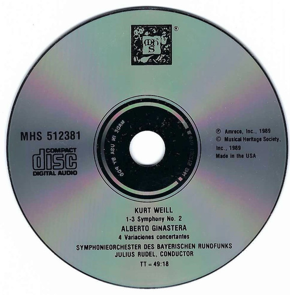 Kurt Weill, Alberto Ginastera – Symphonieorchester Des Bayerischen Rundfunks*, Julius Rudel-2
