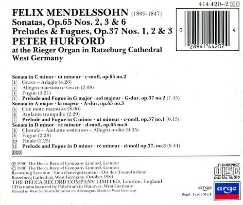 Mendelssohn*, Peter Hurford-1