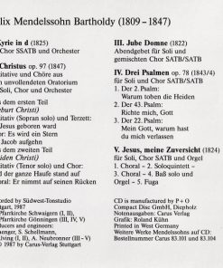 Felix Mendelssohn-Bartholdy – Kammerchor Stuttgart, Mitglieder Der Bamberger Symphoniker*, Frieder Bernius-3