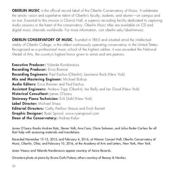 Alberto Ginastera, Gil Shaham, Yolanda Kondonassis, Jason Vieaux, Orli Shaham, Oberlin College Conservatory Orchestra-3