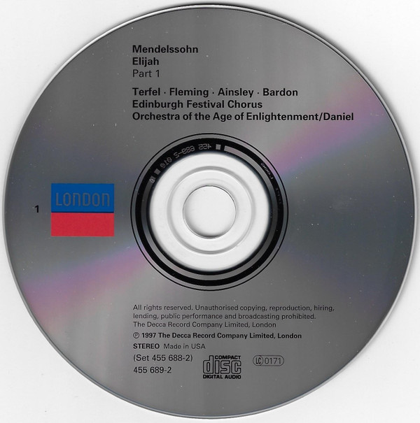 Felix Mendelssohn-Bartholdy, Bryn Terfel, Renée Fleming, Patricia Bardon, John Mark Ainsley, Edinburgh Festival Chorus, Orchestra Of The Age Of Enlightenment, Paul Daniel-2