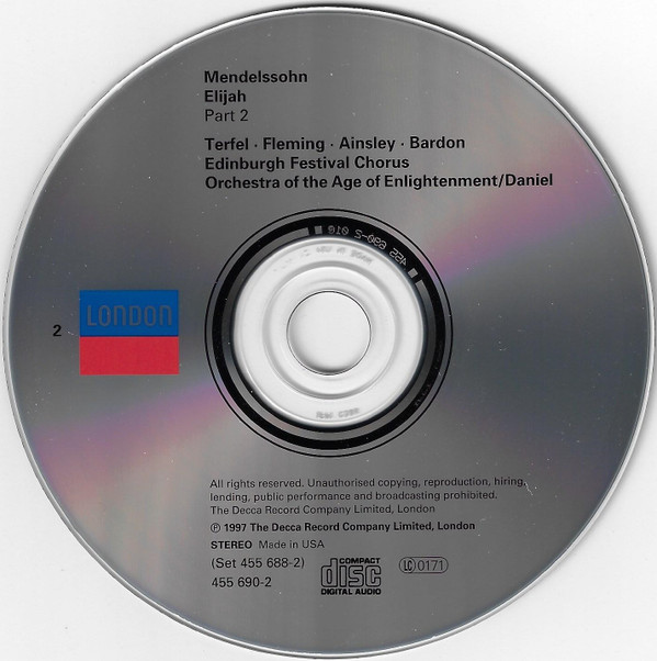 Felix Mendelssohn-Bartholdy, Bryn Terfel, Renée Fleming, Patricia Bardon, John Mark Ainsley, Edinburgh Festival Chorus, Orchestra Of The Age Of Enlightenment, Paul Daniel-4
