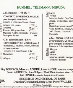 Hummel* / Telemann* / Neruda* - Maurice André, Guy Touvron, Lionel André, Ensemble Orchestral De Paris, Jean-Pierre Wallez-1