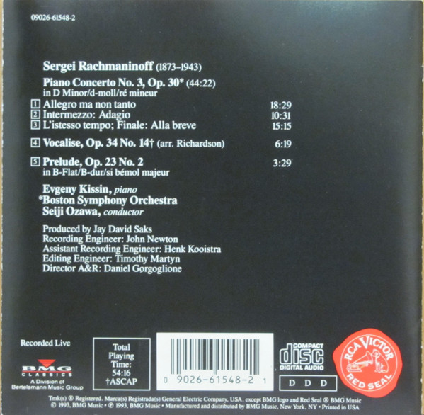 Sergei Rachmaninoff - Yevgeny Kissin, Seiji Ozawa, Boston Symphony Orchestra-2