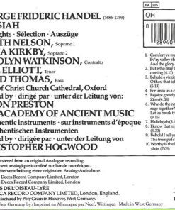 Handel* - Nelson* • Kirkby* • Watkinson* • Elliott* • Thomas* • Choir Of Christ Church Cathedral, Oxford* • The Academy Of Ancient Music • Christopher Hogwood-1