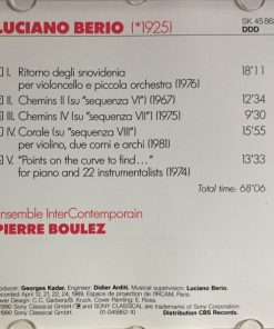 Luciano Berio - Pierre Boulez, Ensemble InterContemporain-1