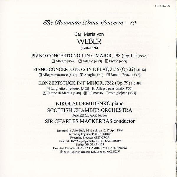 Weber* - Nikolai Demidenko, Scottish Chamber Orchestra, Sir Charles Mackerras-1