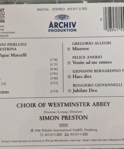 Palestrina*, Allegri* - Choir Of Westminster Abbey*, Simon Preston-1