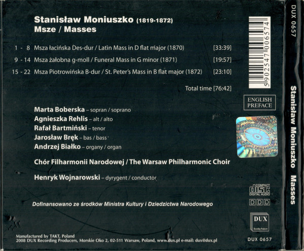 Stanisław Moniuszko - Warsaw Philharmonic Choir* / Wojnarowski*-1