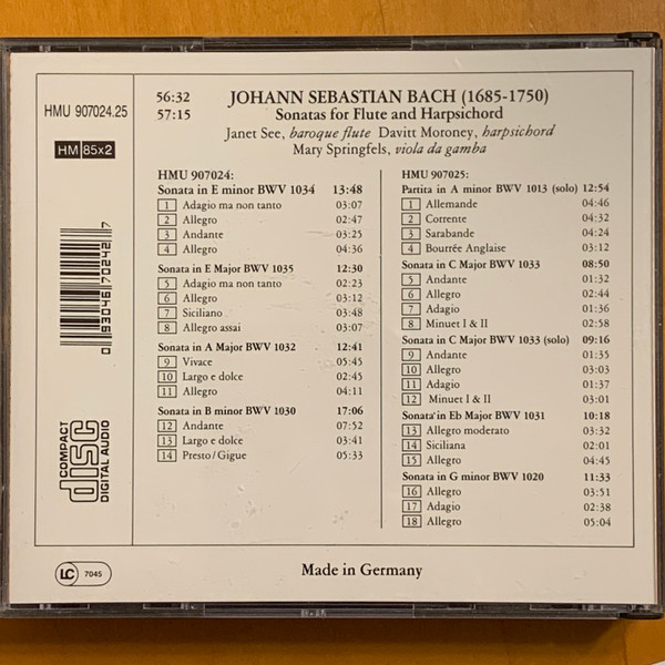 J. S. Bach*, Janet See, Davitt Moroney, Mary Springfels-4