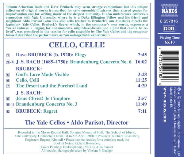 Bach* And Brubeck*, The Yale Cellos, Aldo Parisot-1