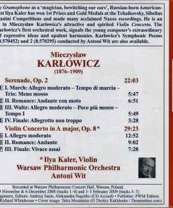 Mieczysław Karłowicz, Ilya Kaler, Warsaw Philharmonic Orchestra*, Antoni Wit-1