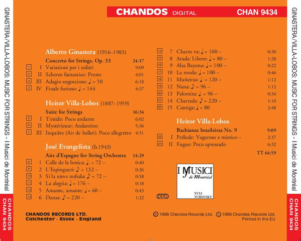 Ginastera* / Villa-Lobos* / Evangelista* - I Musici De Montreal*, Yuli Turovsky-2