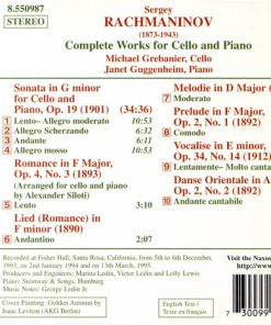 Rachmaninov* - Michael Grebanier, Janet Guggenheim-1
