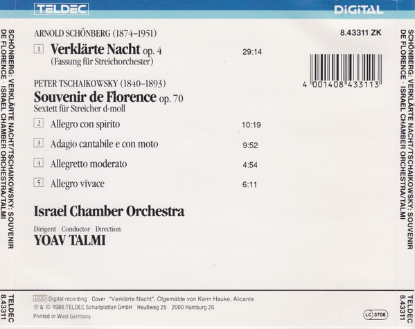 Arnold Schönberg* / Peter Tschaikowsky* - Israel Chamber Orchestra, Yoav Talmi-1