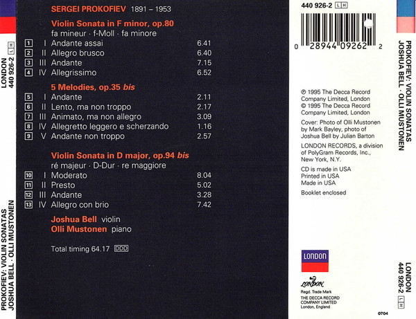 Joshua Bell, Olli Mustonen, Prokofiev*-2