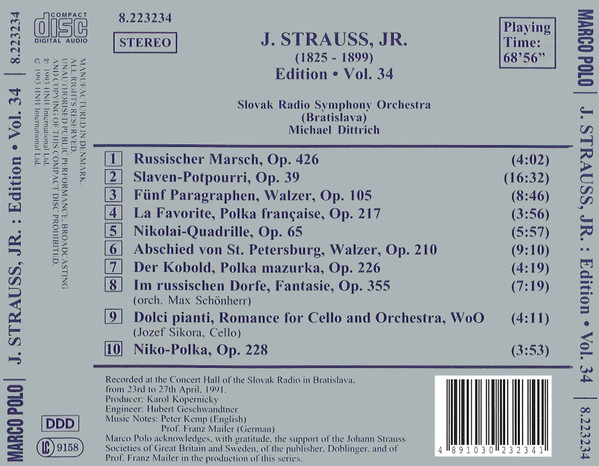 J. Strauss, Jr.*, Slovak Radio Symphony Orchestra (Bratislava)*, Michael Dittrich-1
