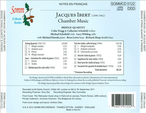 Jacques Ibert, Bridge String Quartet, Michael Dussek, Bryn Lewis, Richard Alsop-1