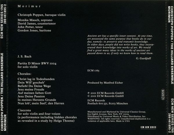 Christoph Poppen / The Hilliard Ensemble, J. S. Bach*-2