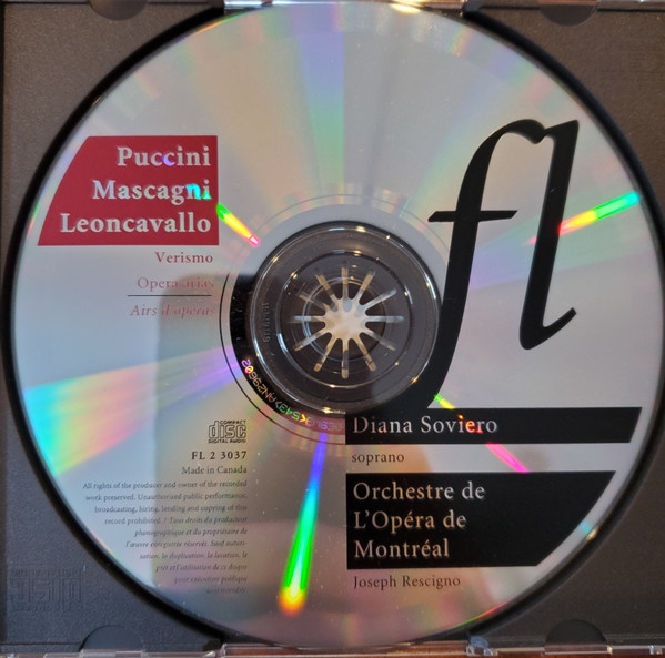 Diana Soviero, Orchestre De L'Opéra De Montréal, Joseph Rescigno, Puccini*, Mascagni*, Leoncavallo*-2