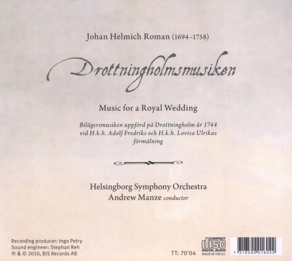 Johan Helmich Roman, Andrew Manze, Helsingborgs Symfoniorkester-1