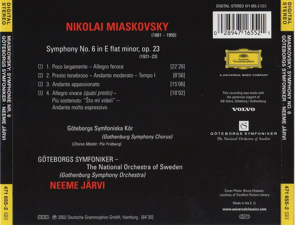 Miaskovsky*, Göteborgs Symfoniker, Neeme Järvi-1