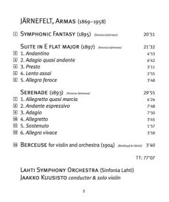Armas Järnefelt, Lahti Symphony Orchestra, Jaakko Kuusisto-2