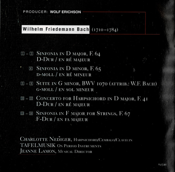 Wilhelm Friedemann Bach, Charlotte Nediger, Tafelmusik*, Jeanne Lamon-1