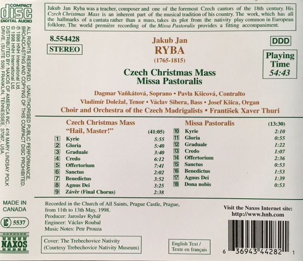Jakub Jan Ryba, Choir And Orchestra Of The Czech Madrigalists*, František Xaver Thuri-1
