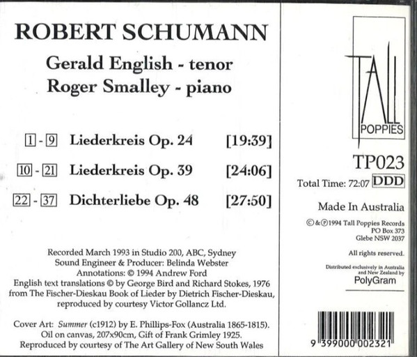 Robert Schumann, Gerald English, Roger Smalley-1