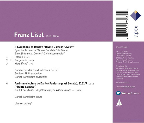 Franz Liszt - Frauenchor Des Rundfunkchores Berlin, Berliner Philharmoniker, Daniel Barenboim-1