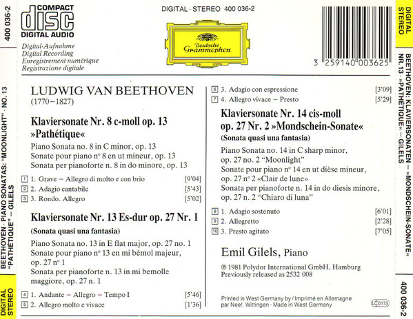 Beethoven* – Emil Gilels-1