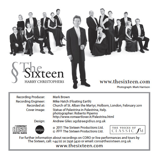 Giovanni Pierluigi da Palestrina, The Sixteen, Harry Christophers-3