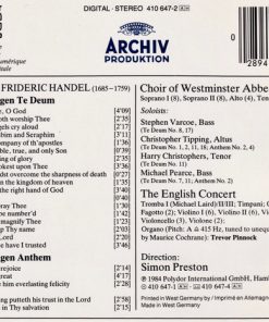 George Frideric Handel* - Choir Of Westminster Abbey*, The English Concert, Trevor Pinnock, Simon Preston-1