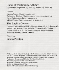 George Frideric Handel* - Choir Of Westminster Abbey*, The English Concert, Trevor Pinnock, Simon Preston-4