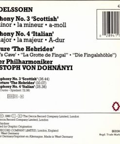 Mendelssohn* : Wiener Philharmoniker, Christoph Von Dohnányi-1