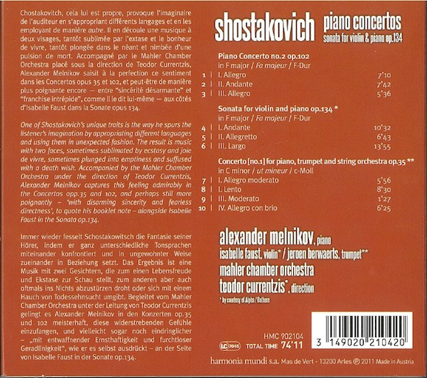 Shostakovich*, Alexander Melnikov, Isabelle Faust, Jeroen Berwaerts, Mahler Chamber Orchestra, Teodor Currentzis-2