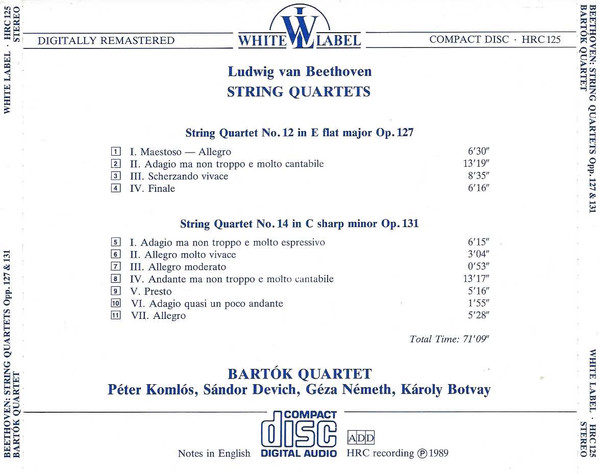 Ludwig van Beethoven, Bartók Quartet-3