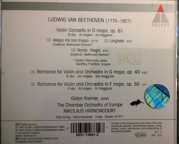 Beethoven*, Gidon Kremer, The Chamber Orchestra Of Europe, Nikolaus Harnoncourt-2