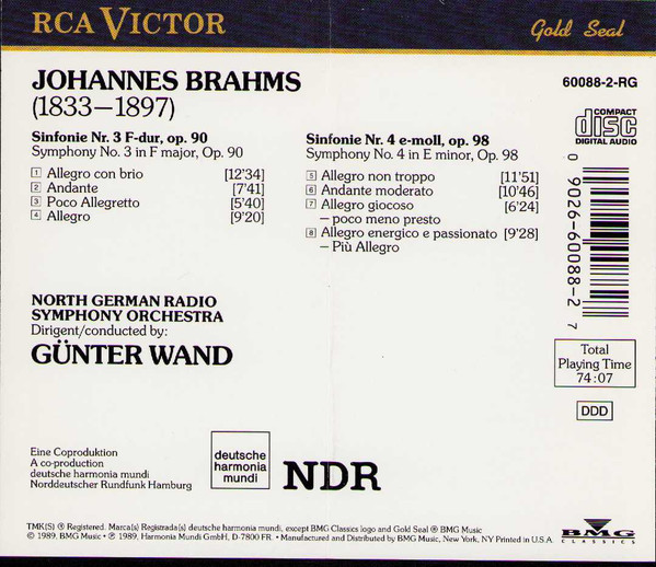Brahms*, Günter Wand, North German Radio Symphony Orchestra*-1