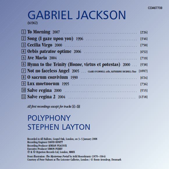 Gabriel Jackson (2), Polyphony, Stephen Layton-2