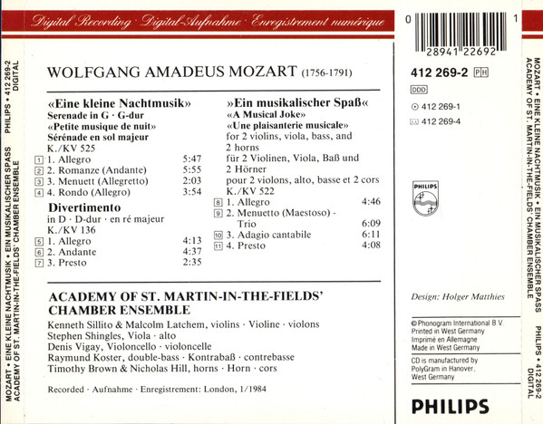 Mozart*, Academy Of St. Martin-in-the-Fields' Chamber Ensemble*-1