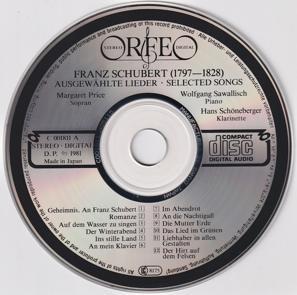 Franz Schubert / Margaret Price, Wolfgang Sawallisch, Hans Schöneberger-2