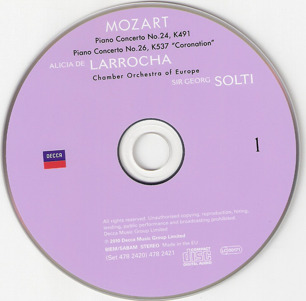 Mozart*, Alicia De Larrocha, Sir Georg Solti*, Chamber Orchestra Of Europe*, London Philharmonic Orchestra-4