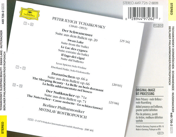 Tschaikowsky* - Berliner Philharmoniker · Mstislav Rostropovich-1