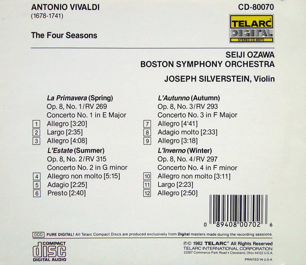 Vivaldi* - Seiji Ozawa, Boston Symphony Orchestra, Joseph Silverstein-1