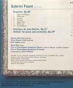 Gabriel Fauré - Norma Burrowes, Brian Rayner Cook, John Ogdon, City Of Birmingham Symphony Orchestra Chorus, City Of Birmingham Symphony Orchestra, Louis Frémaux-1