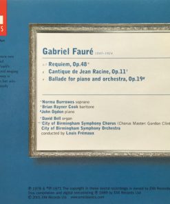 Gabriel Fauré - Norma Burrowes, Brian Rayner Cook, John Ogdon, City Of Birmingham Symphony Orchestra Chorus, City Of Birmingham Symphony Orchestra, Louis Frémaux-4